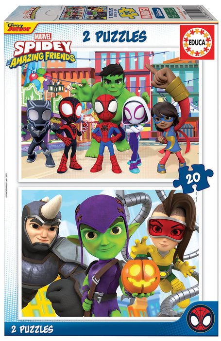 PUZZLE EDUCA 2X20 PIEZAS SPIDEY & HIS AMAZING FRIENDS | EDUCA-BORRAS | 1 UNIDAD | 8412668192966