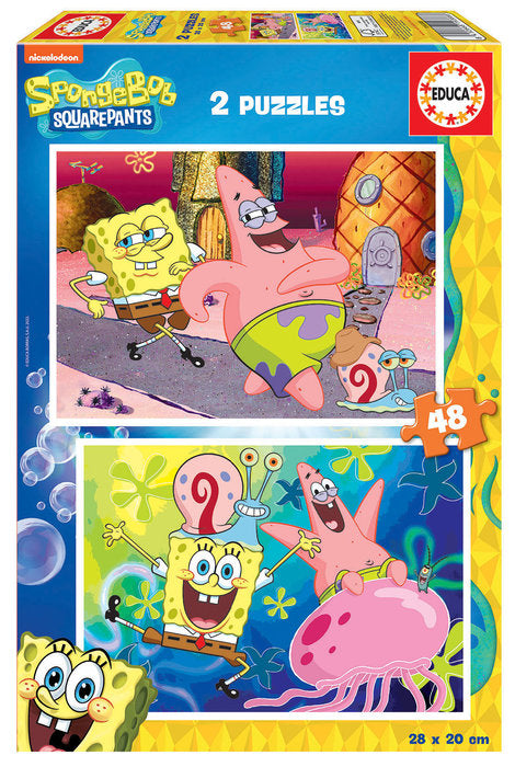 Puzzle Educa 2x48 Bob Esponja Marca Educa-Borras