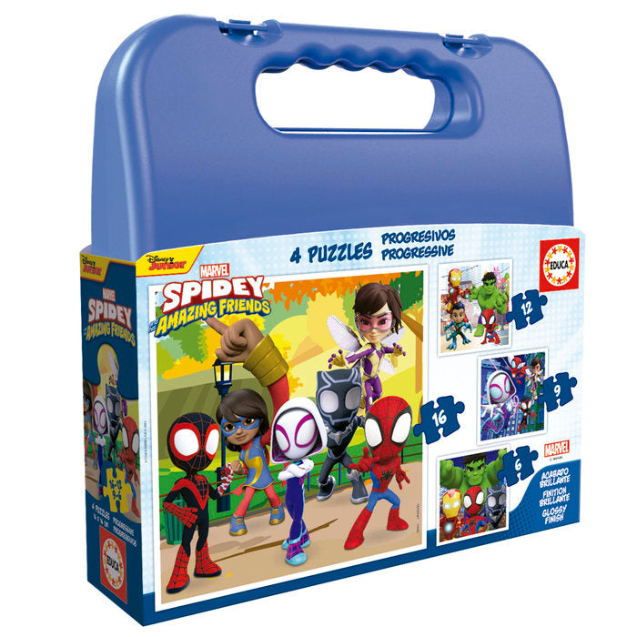 Maleta Progresiva Spidey & His Amazing Friends 6 9 12 16 piezas Educa Borras
