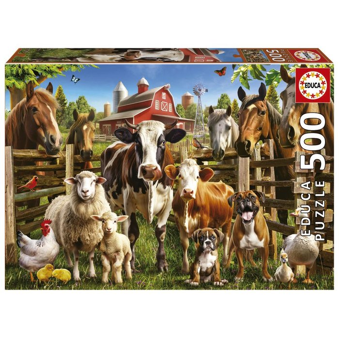 PUZZLE LOS TRAVIESOS DE LA GRANJA 500 PIEZAS | EDUCA-BORRAS | 1 UNIDAD | 8412668199057 Imagen principal del producto