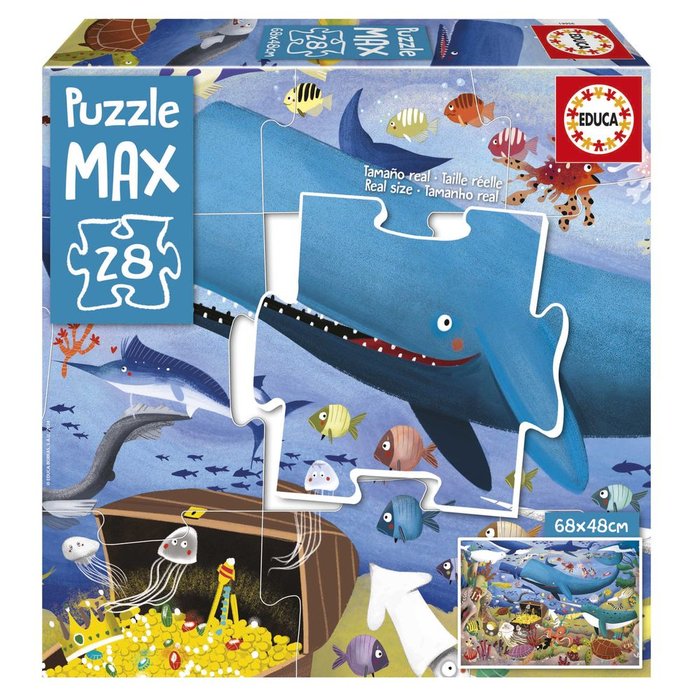PUZZLE ANIMALES BAJO EL MAR P,MAX 28 PIEZAS | EDUCA-BORRAS | 1 UNIDAD | 8412668199569