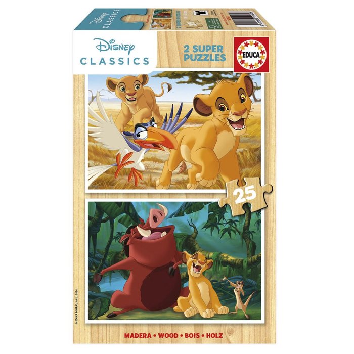PUZZLE REY LEON 2X25 PIEZAS | EDUCA-BORRAS | 1 UNIDAD | 8412668199606