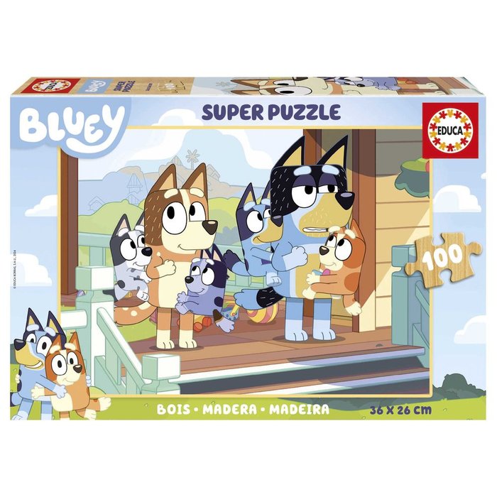 PUZZLE BLUEY MADERA 100 PIEZAS | EDUCA-BORRAS | 1 UNIDAD | 8412668199675