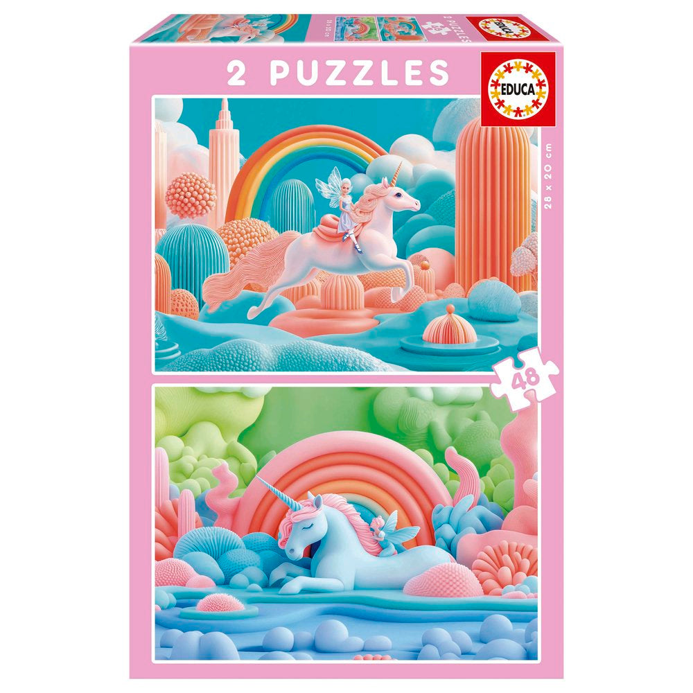 PUZZLE 2X48 PIEZAS UNICORNIOS MAGICOS | EDUCA-BORRAS | 1 UNIDAD | 8412668202238