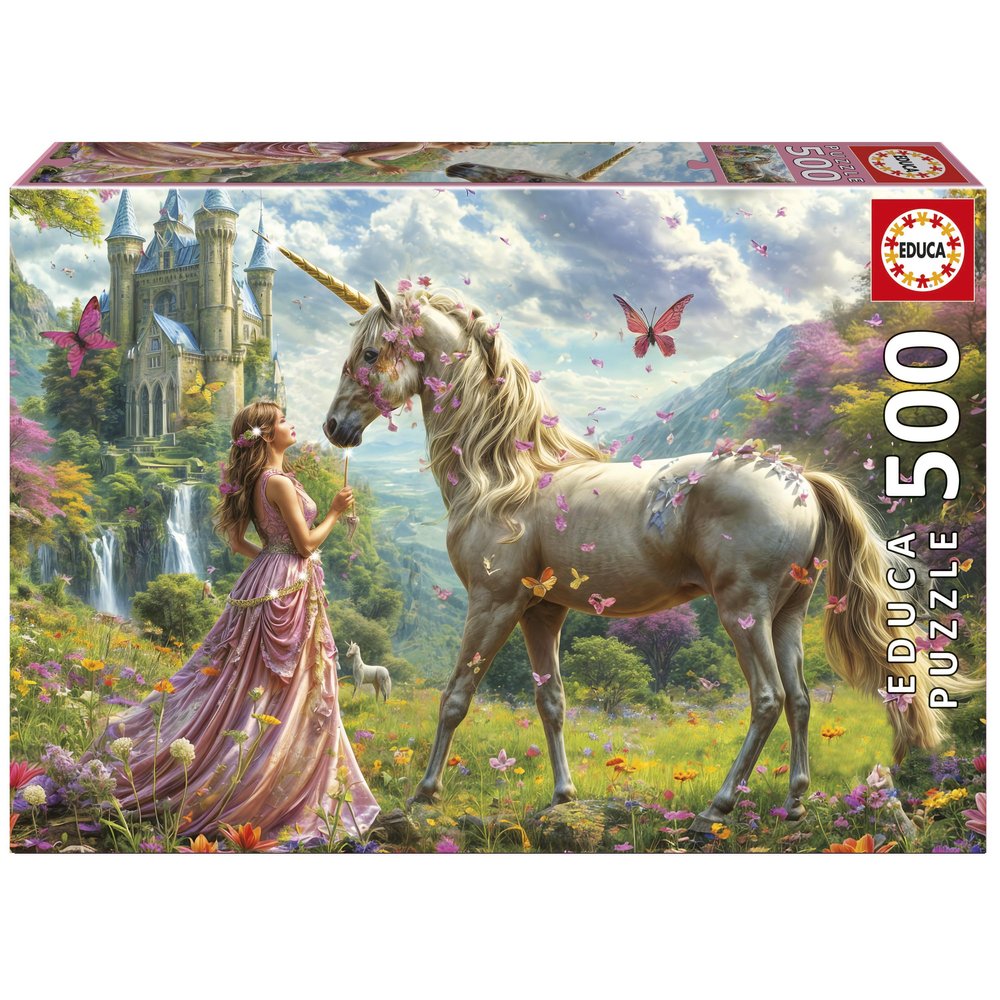 Puzle 500 Hadas, Unicornios y Mariposas EDUCA-BORRAS