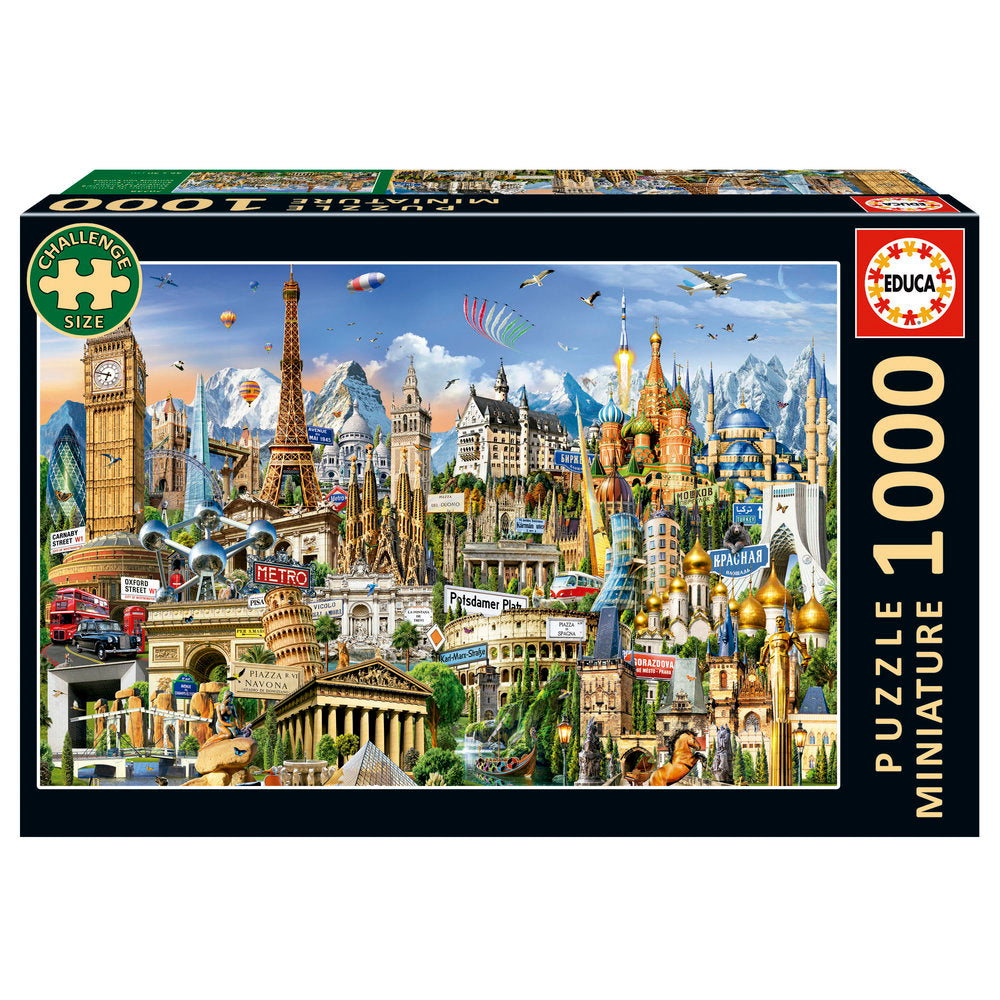 PUZZLE 1000 PIEZAS SIMBOLOS DE EUROPA MINATURE | EDUCA-BORRAS | 1 UNIDAD | 8412668202481