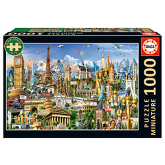 PUZZLE 1000 PIEZAS SIMBOLOS DE EUROPA MINATURE | EDUCA-BORRAS | 1 UNIDAD | 8412668202481