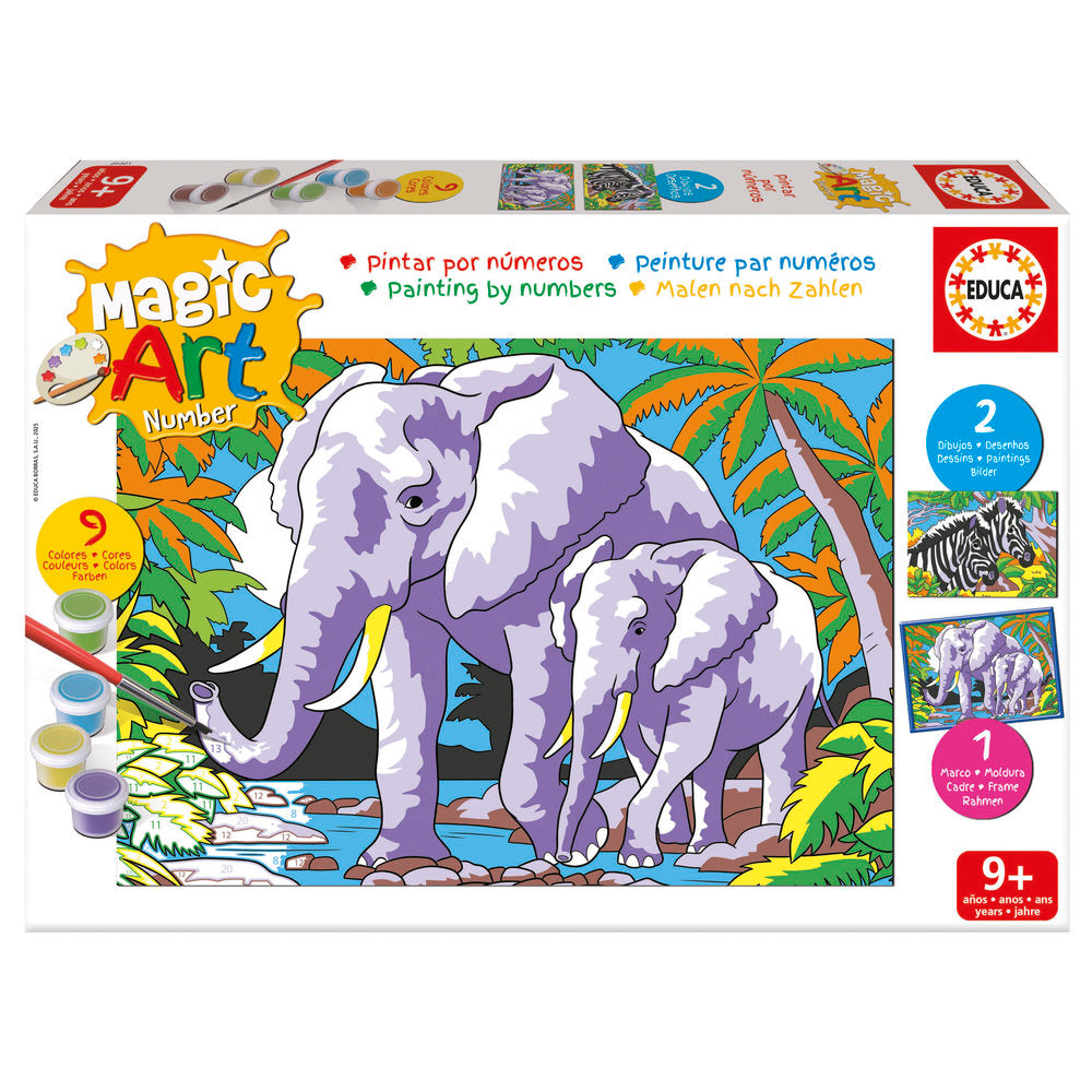 Puzzle Magic Art Number Art Animales Salvajes Educa Borras