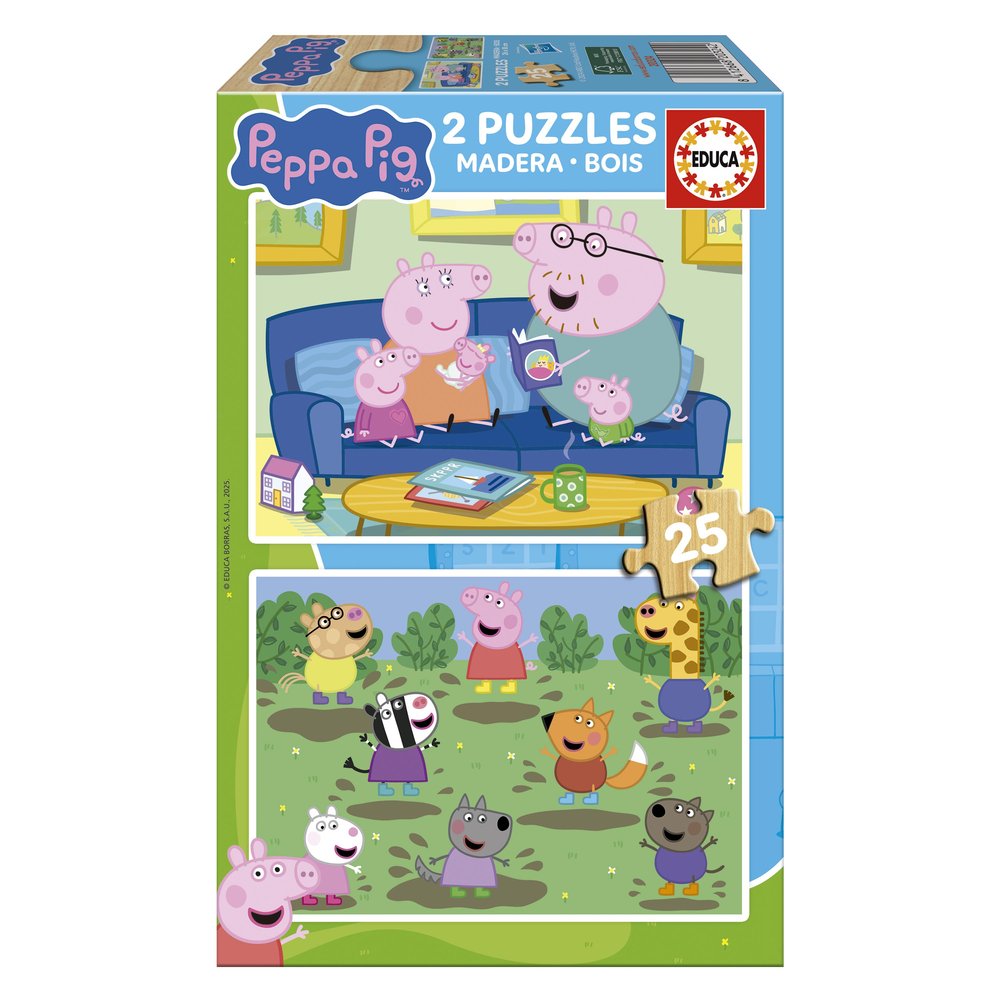Puzle 2x25 Peppa Pig de Madera EDUCA-BORRAS Imagen principal del producto
