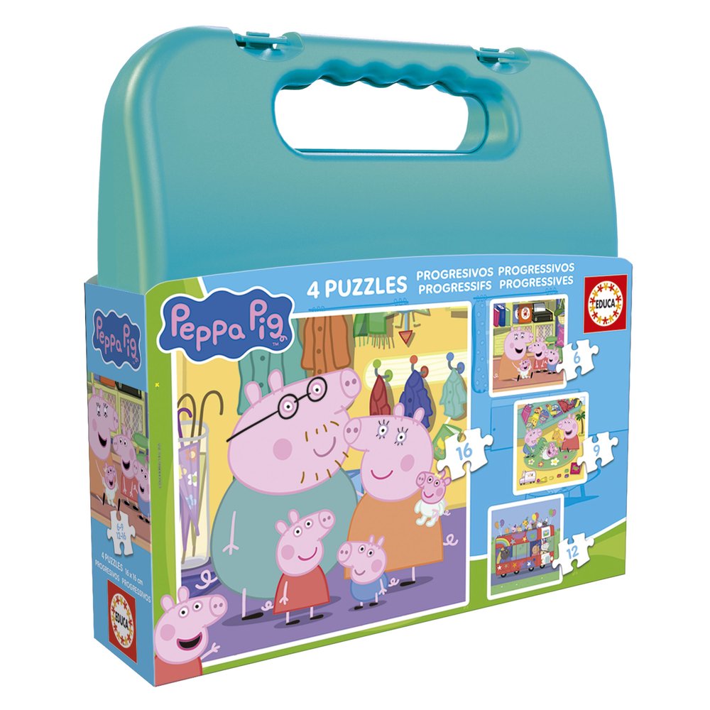Puzzle maleta progresivos Peppa Pig 6-9-12-16 Educa