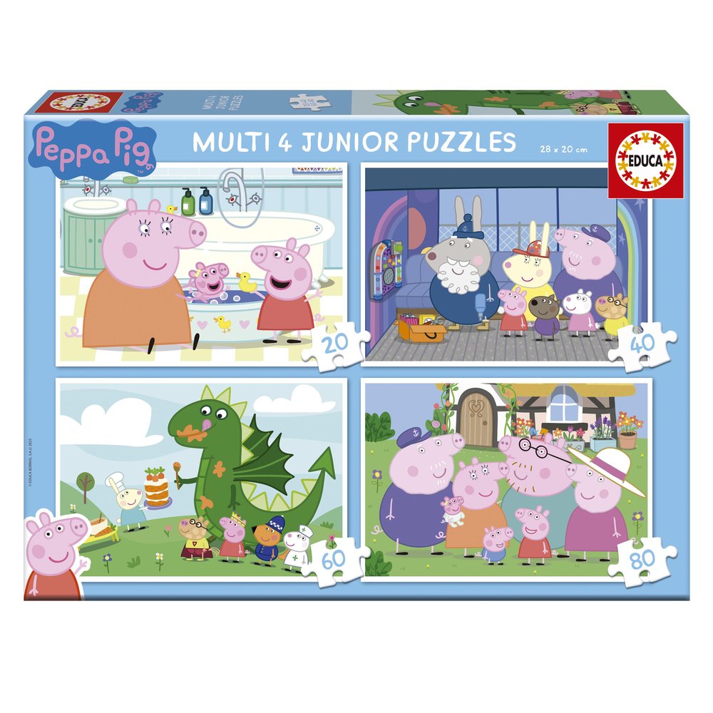 Puzzle Progresivo Junior Peppa Pig 20 40 60 80 Piezas Marca Educa Borras