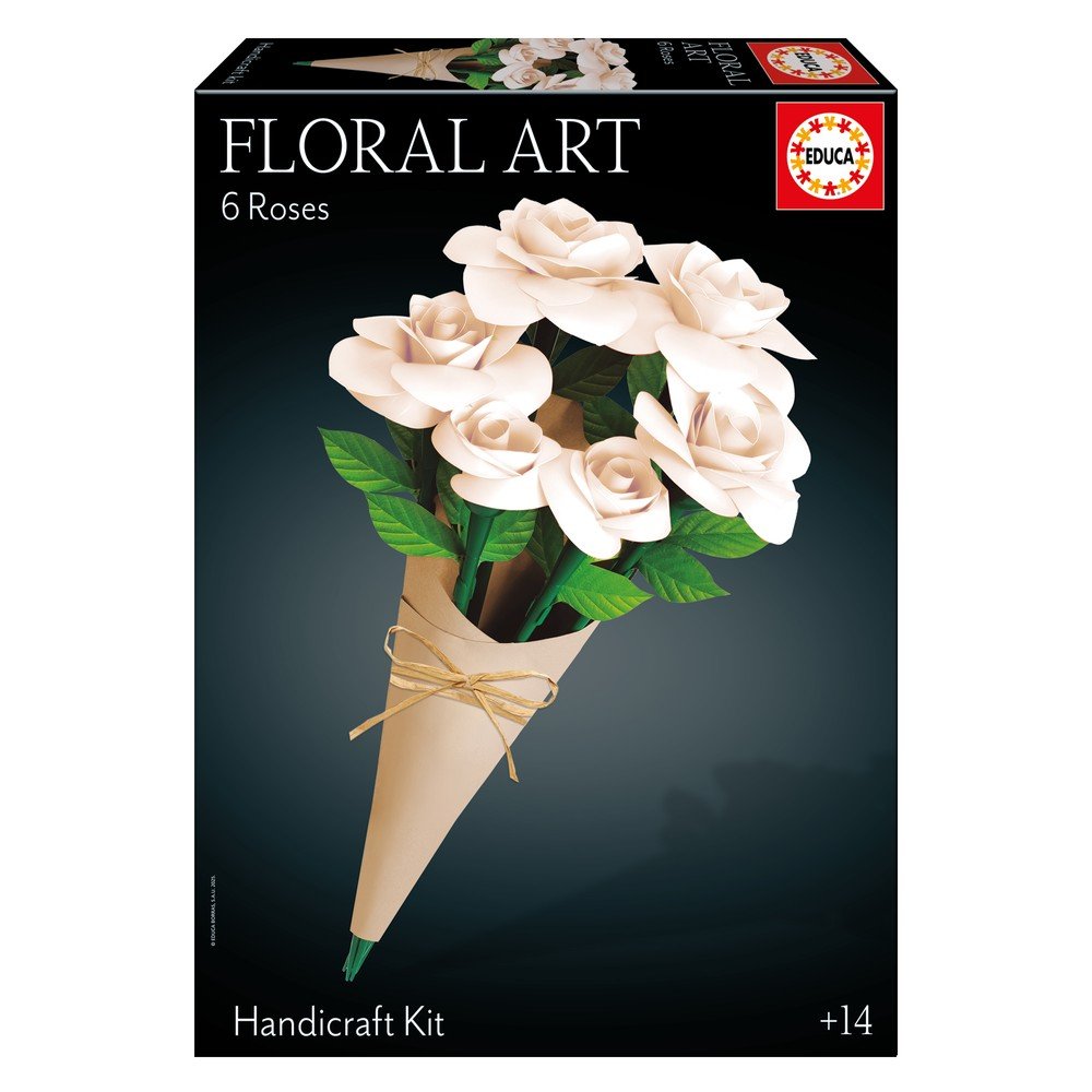 Floral Art 6 Rosas Blancas Educa Borras Pack 6 Manualidades