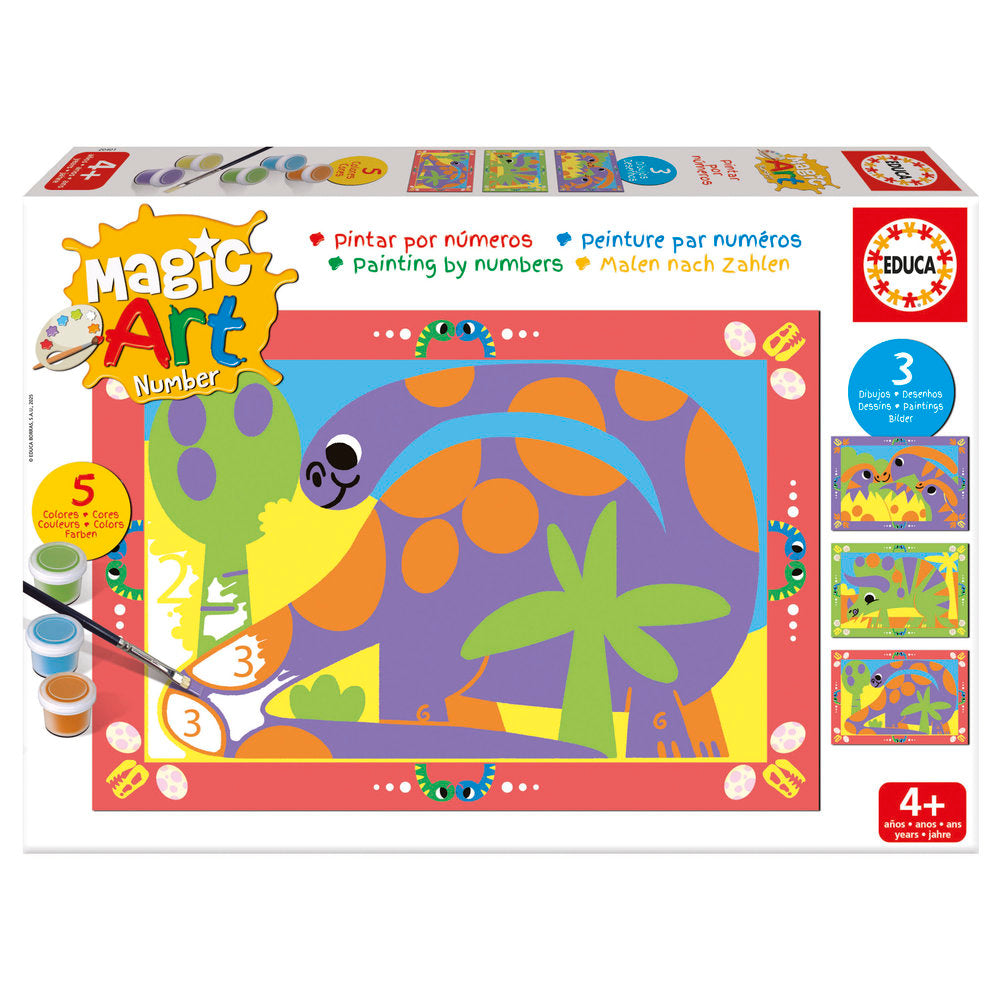 Magic Art Number Dinosaurios Educa-Borras Pack 4 Imagen principal del producto