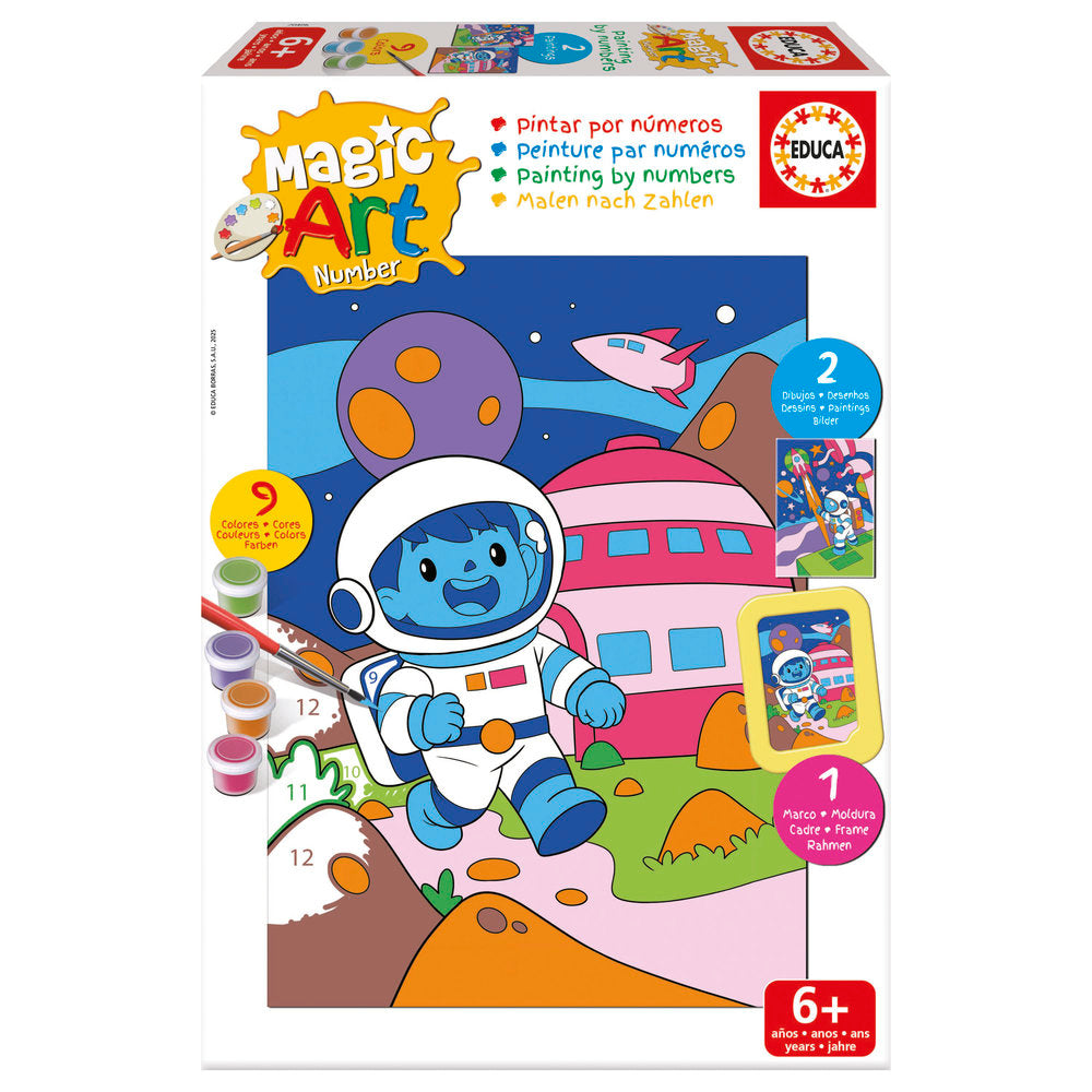Magic Art Number Escena Espacial 6 piezas Educa-Borras