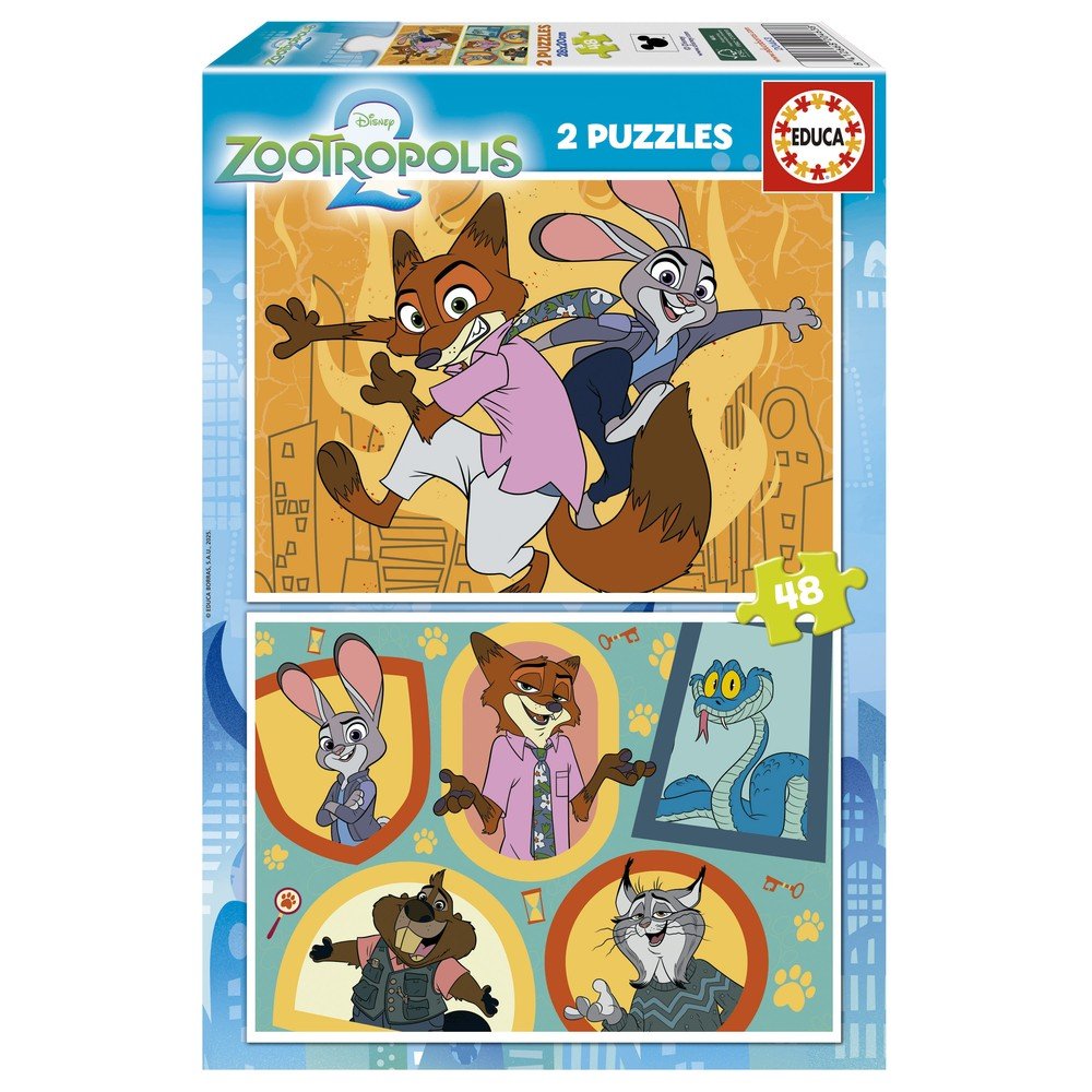 Puzzle 2 x 48 Zootopia Educa-Borras