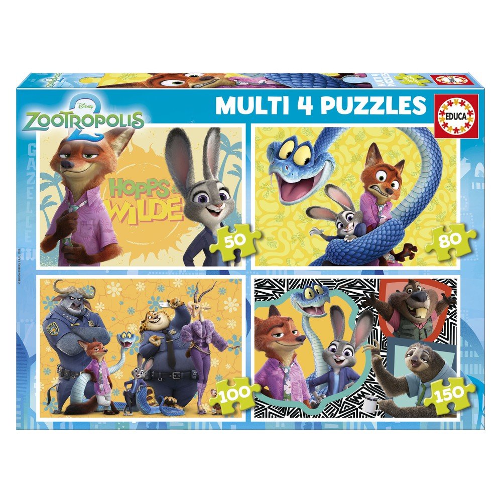 Puzzle Multi 4 in 1 50-80-100-150 Zootopia EDUCA-BORRAS