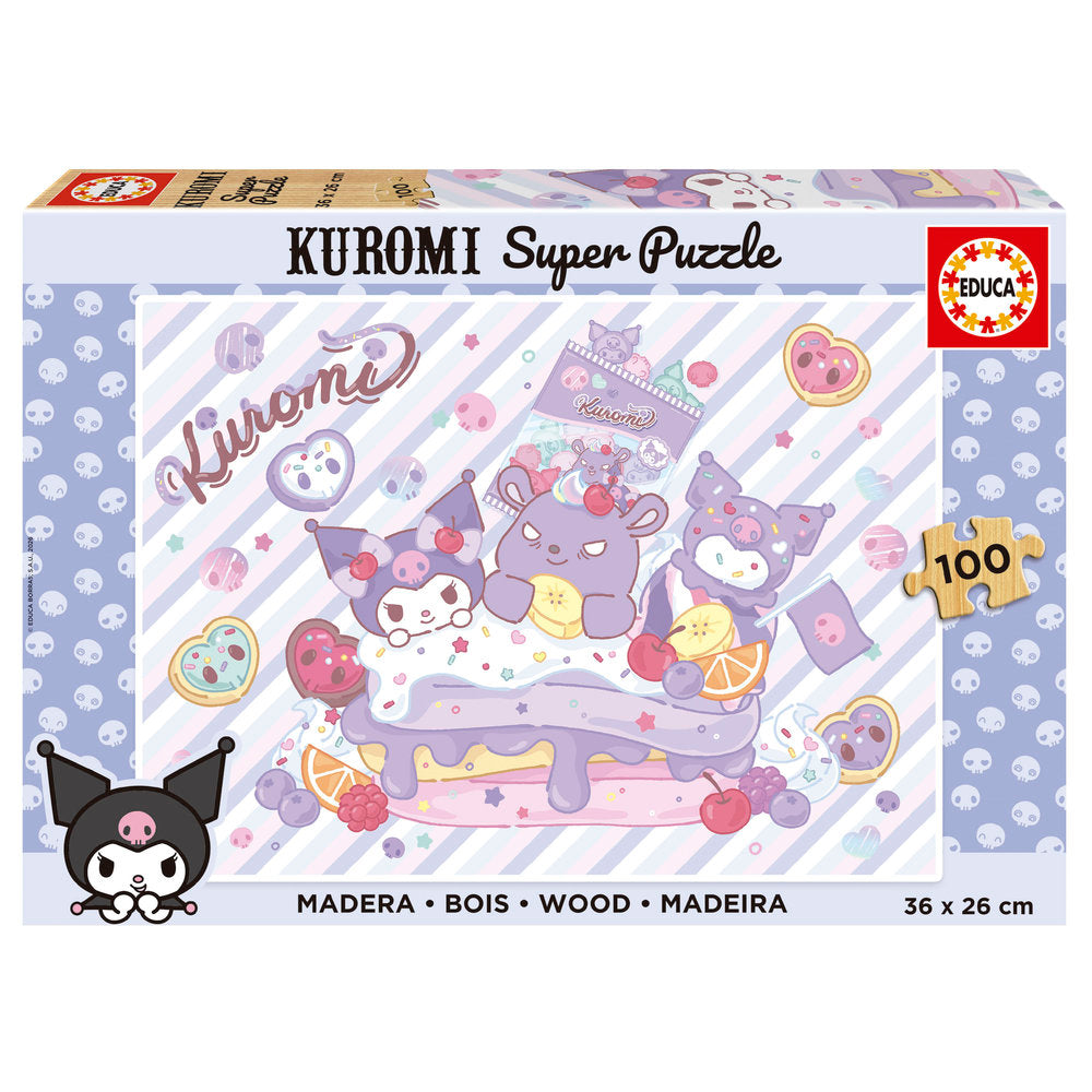 Puzzle 100 Kuromi Educa-Borras madera