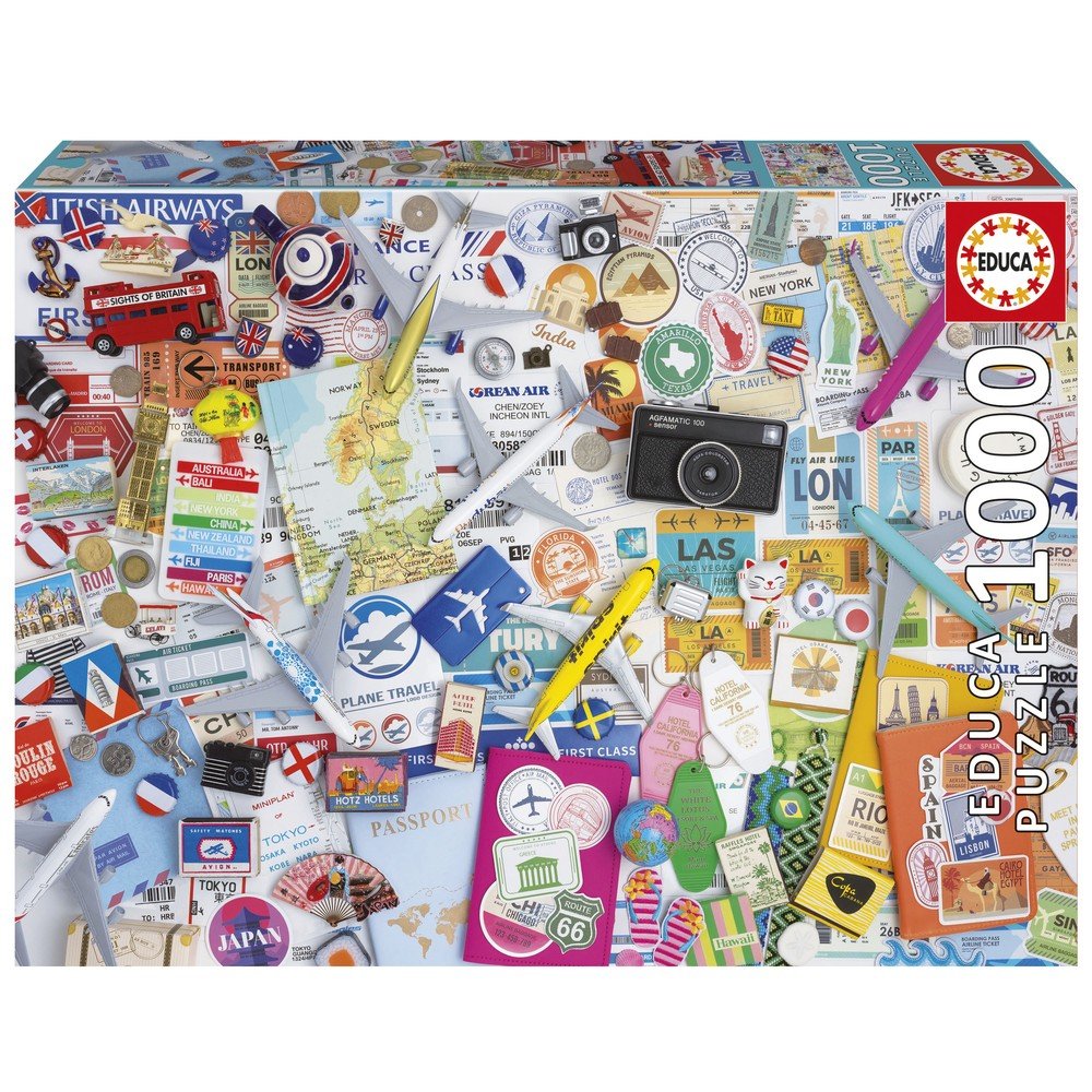 Puzzle 1000 Piezas Collage de Viajes Educa Borras