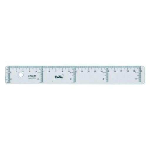 REGLA 20CM GRADUADA TRANSPARENTE CAJA 20 UDS | 20 UNIDADES | (SAFTA BASICO)