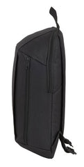 ✅ MINI MOCHILA VERTICAL BOLSILLO NEGRA SAFTA BASIC