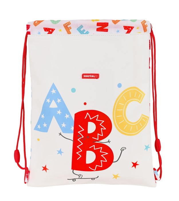 Saco plano Junior Facil Limpieza alphabet 26x34x1cm SAFTA