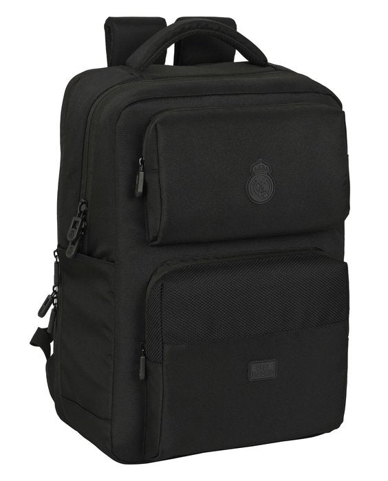 Mochila 2 Bolsillos Portátil 15,6'' USB Real Madrid Premium SAFTA