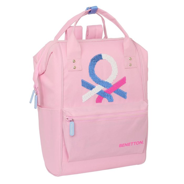 Mochila con asas para portátil 13 Benetton Pink SAFTA