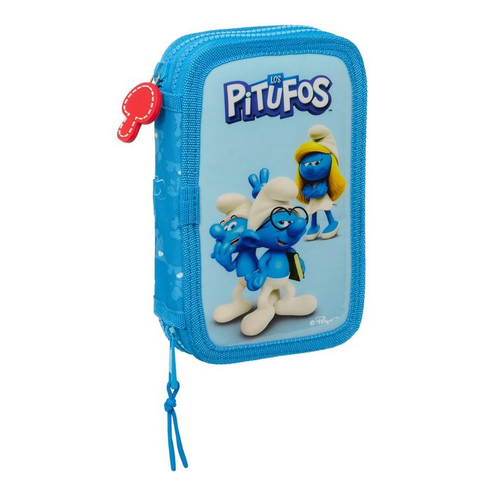 Plumier Doble Pequeño Los Pitufos Safta 28 Piezas