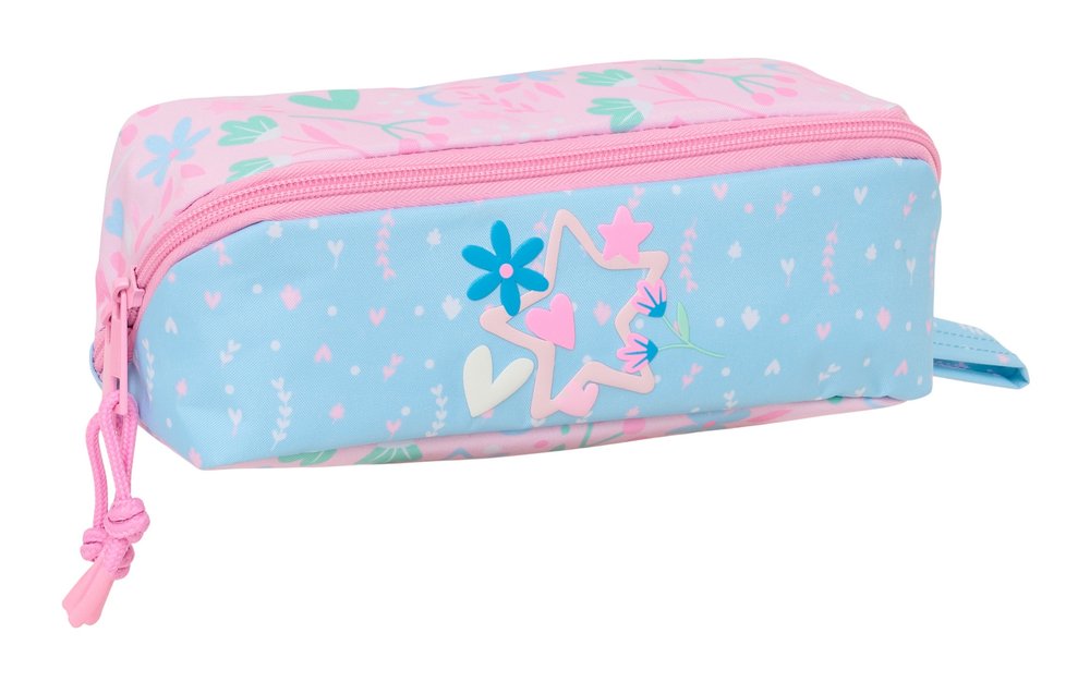 Portatodo cuadrado grande Blackfit8 Smile SAFTA 20 cm azul y rosa