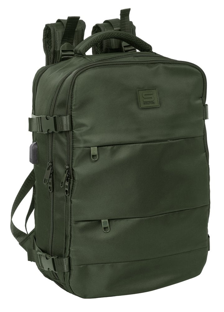 Mochila Viaje Cabina 44 cm Verde Militar Safta