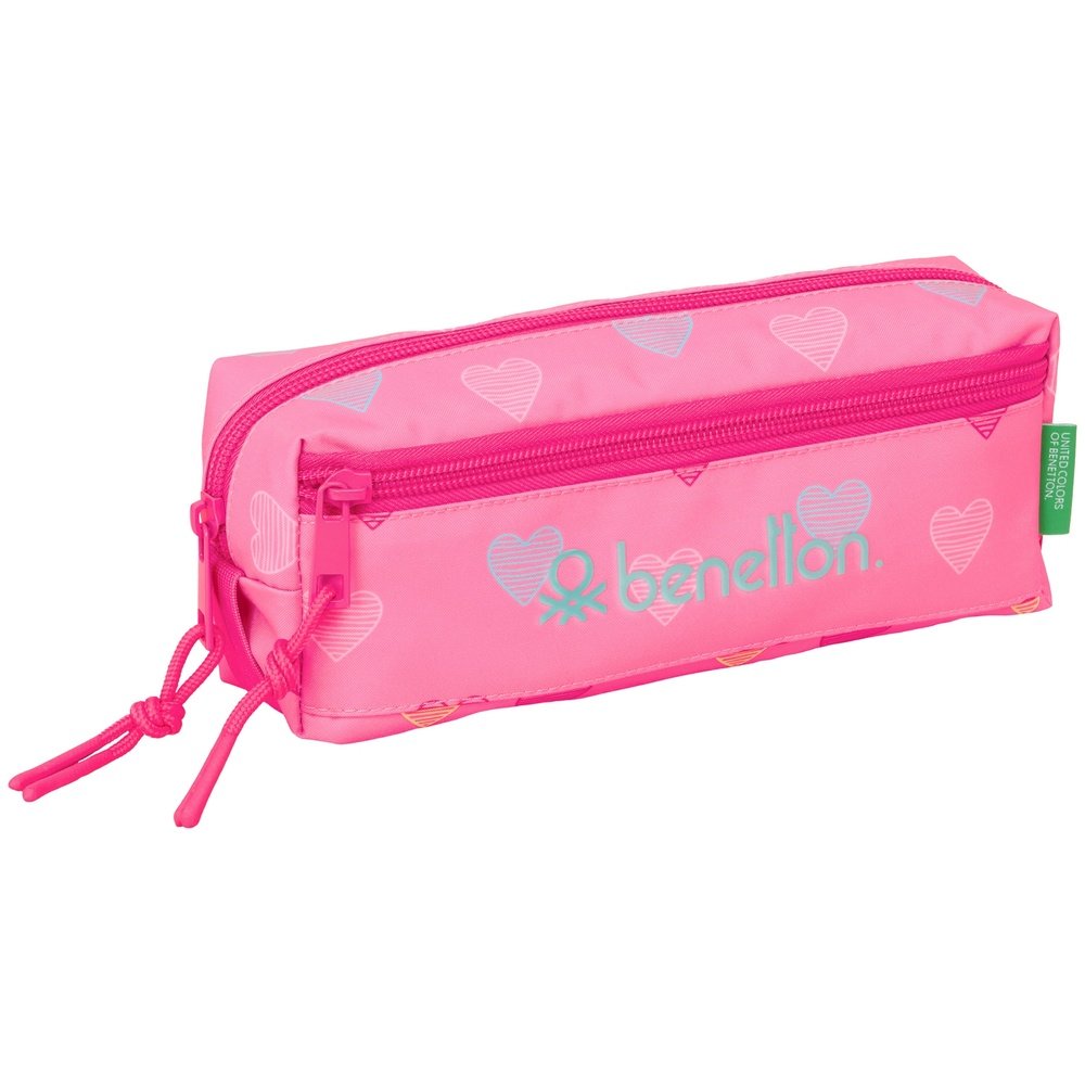 Portatodo triple pequeño rosa Benetton Heart SAFTA
