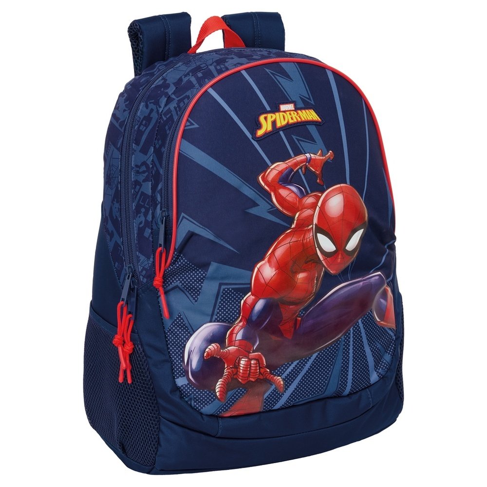 Mochila escolar 44x32 adapt. carro Spider-Man SAFTA
