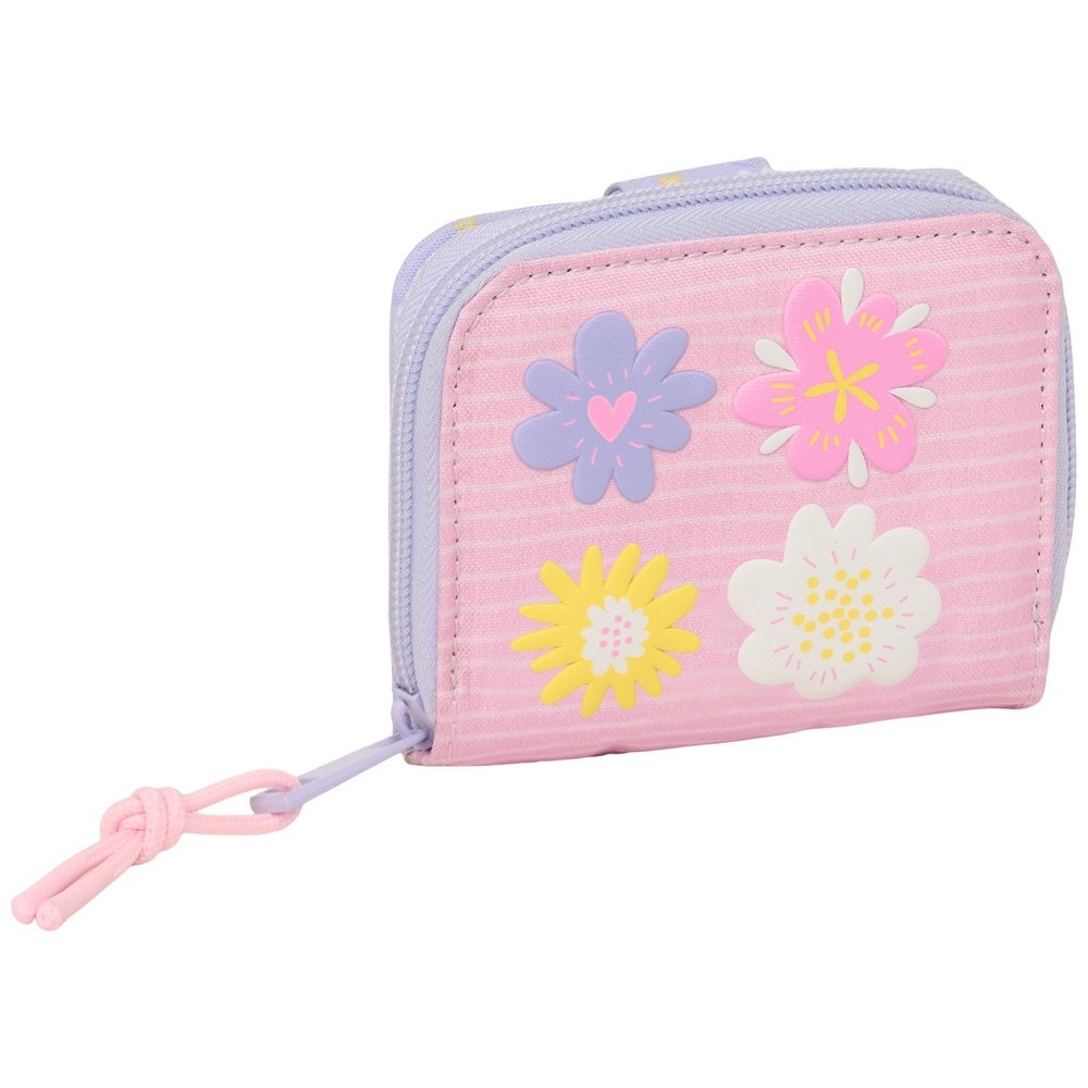 Monedero Billetera Safta Bouquet Rosa y Lila