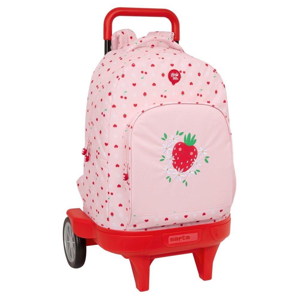 Mochila escolar con ruedas compact evol Glowlab Frutita SAFTA