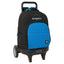 Mochila escolar con ruedas compact evol ext. negro azul SAFTA