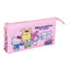 Portatodo triple Hello Kitty & Friends SAFTA S.A. Rosa y multicolor