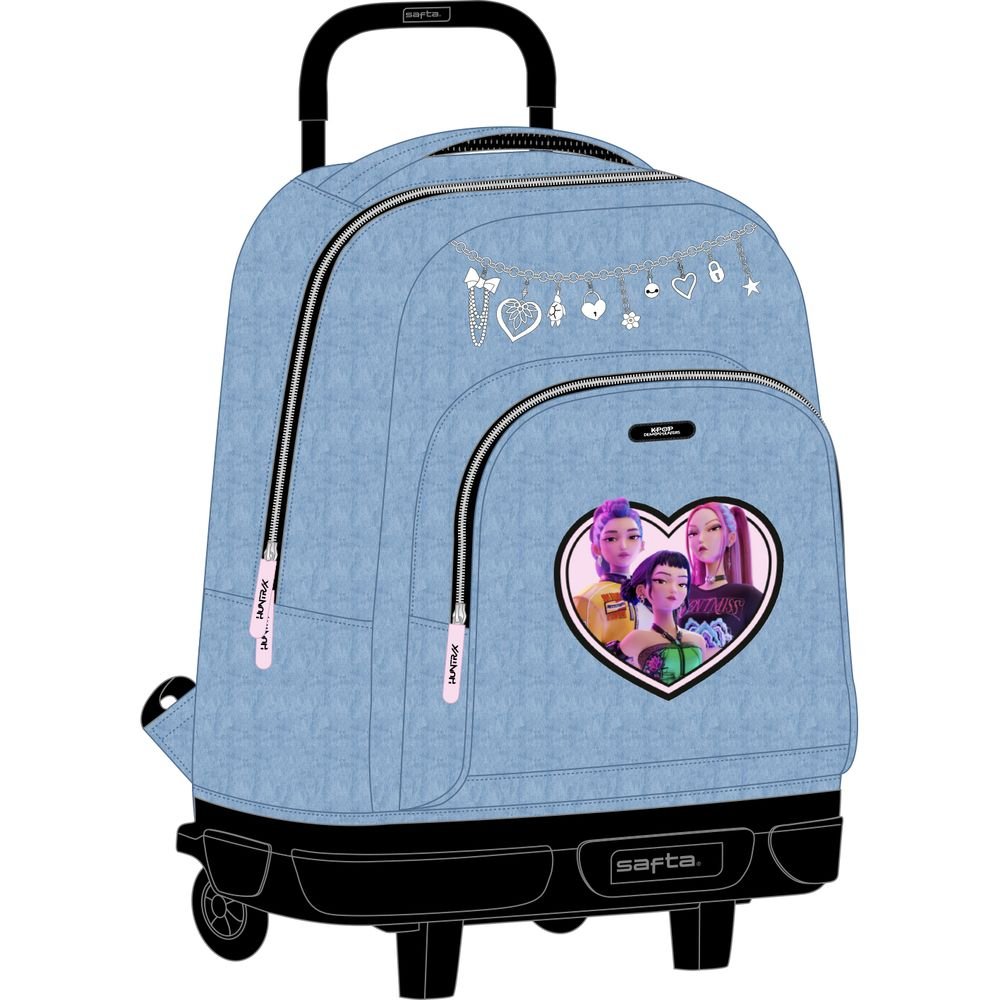Mochila grande con ruedas compacta K-pop Dh Huntr Marca Safta