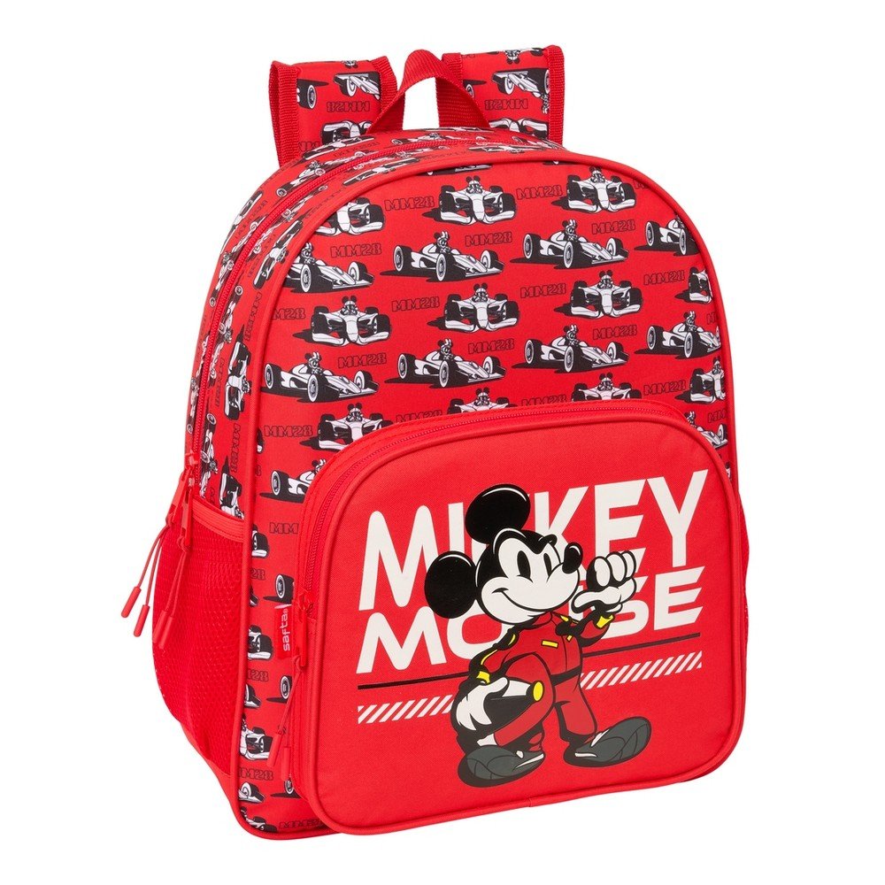 Mochila Junior Adaptable a Carro Mickey Mouse Racing Papelería del Paseo