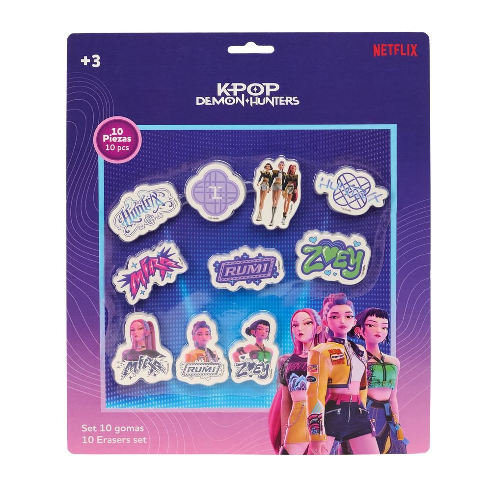 Set 10 gomas de borrar K-Pop Demon Hunters Safta (Pack 12 uds) Imagen principal del producto