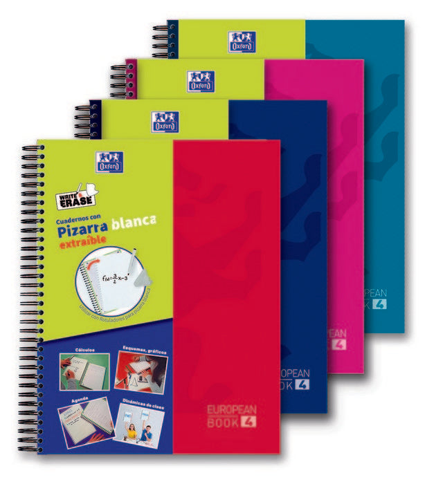 Bloc Espiral Estándar Liso 120H 90g | Oxford | Cartón | Formato Estándar | Pack 5 Unidades
