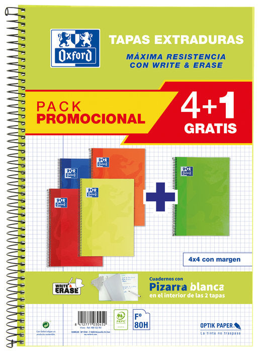 Bloc Espiral A4 Liso 80H 90g | Oxford | Cartón | Formato A4 | Pack 1 Unidades Imagen principal del producto