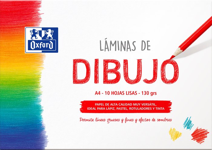 SOBRE 10 LAMINAS DIBUJO A4 LISO 130G | 1 UNIDADES | (OXFORD) Imagen principal del producto