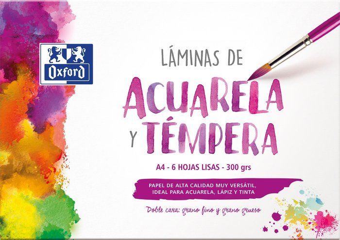 SOBRE 6 LAMINAS ACUARELA A4 300G | 5 UNIDADES | (OXFORD) Imagen principal del producto