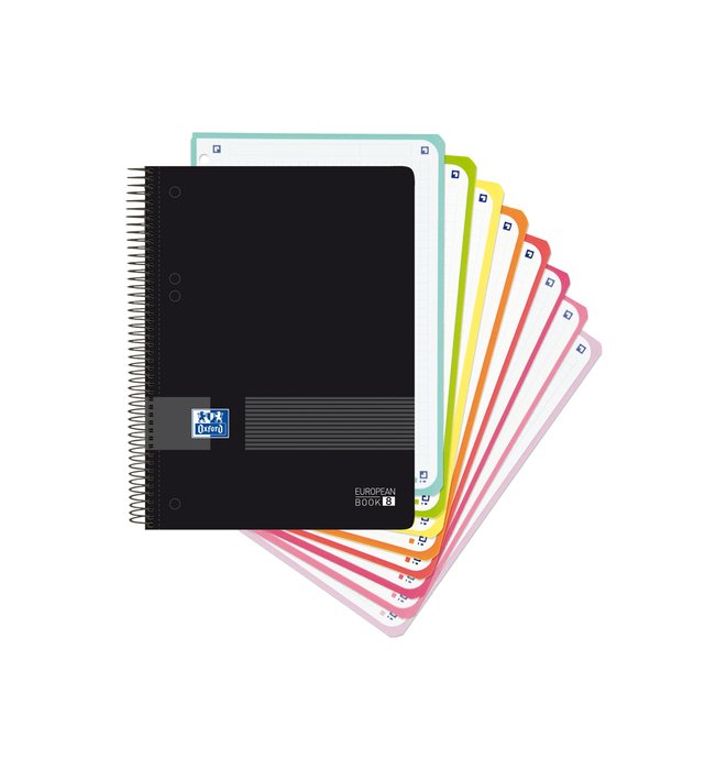 Paq/4 cuaderno espiral a5+ 160h 90g. cuad.5x5 ebook8 live&go color negro