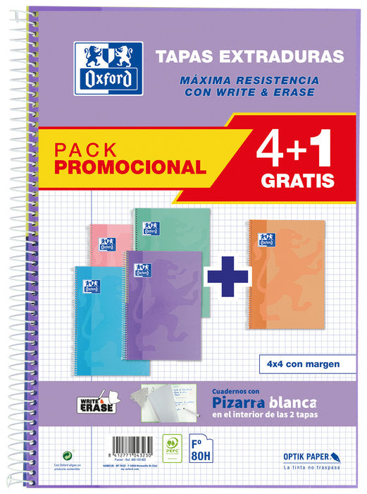 Bloc Espiral A4 Liso 80H 90g | Oxford | Cartón | Formato A4 | Pack 1 Unidades Imagen principal del producto