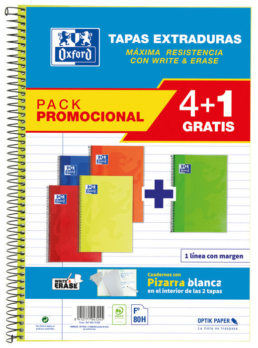 Bloc Espiral A4 Liso 80H 90g | Oxford | Cartón | Formato A4 | Pack 1 Unidades Imagen principal del producto