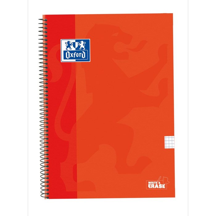 Bloc Espiral A4 Cuadro 4MM 80H 90g | Oxford | Cartón | Formato A4 | Pack 5 Unidades