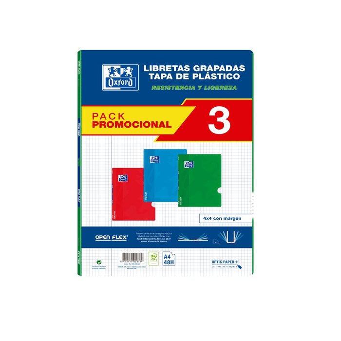 Bloc Espiral Estándar Liso 90g | Oxford | Cartón | Formato Estándar | Pack 1 Unidades Imagen principal del producto