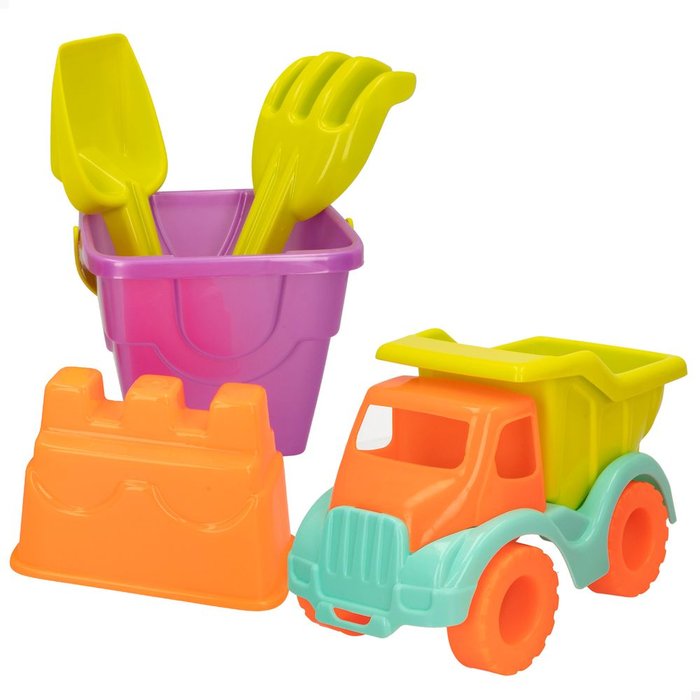 SET PLAYA CAMION 21CM CUBO CASTILLO PALAS | COLORBABY | 1 UNIDAD | 8412842249509 Imagen principal del producto