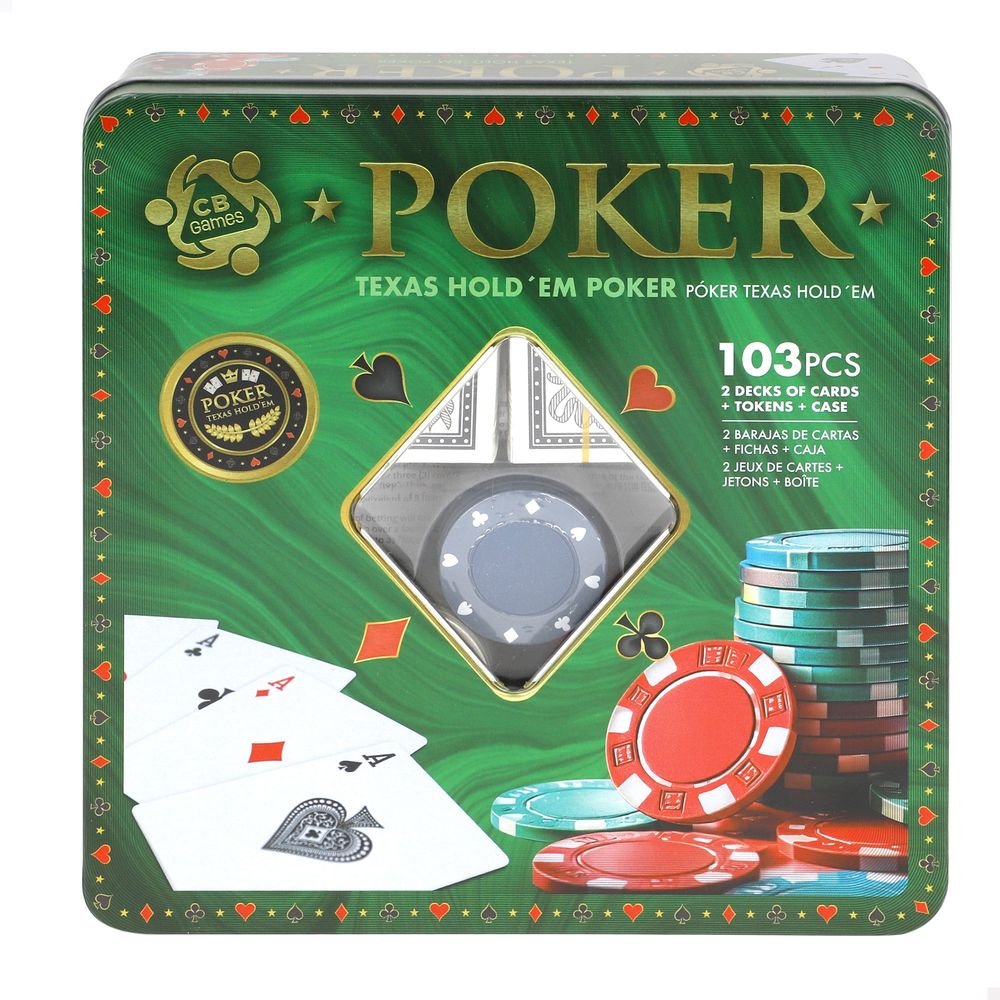JUEGO POKER TEXAS HOLD´EM 100 FICHAS + 2 BARAJAS | COLORBABY | 1 UNIDAD | 8412842391116 Imagen principal del producto